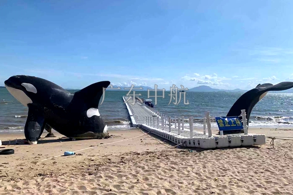 水上浮桥 海上浮桥 沙滩浮桥 浮桥码头
